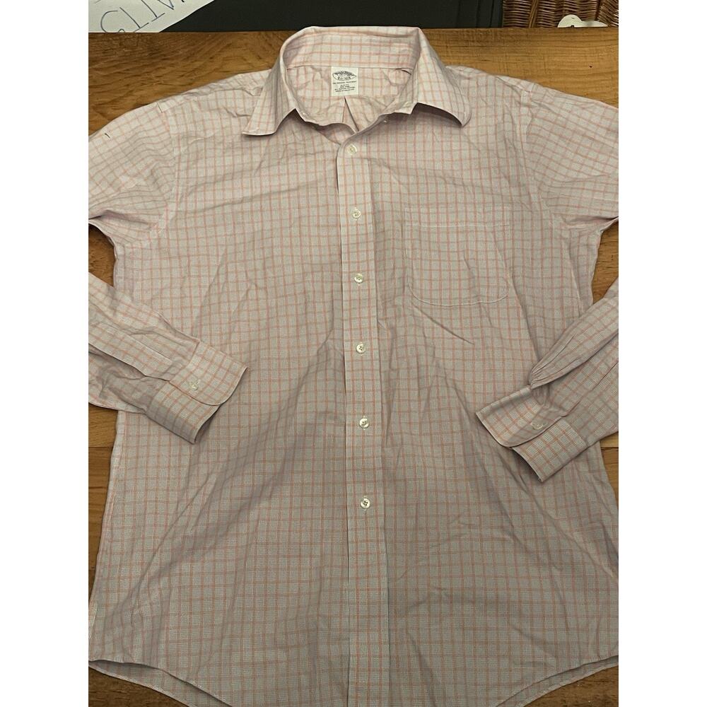 Brooks Brothers Shirt Men's 15.5/35 Glen Plaid Non Iron Button-Down